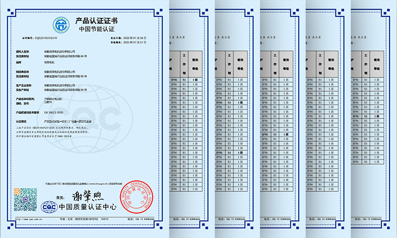 YE5電機(jī)1級(jí)能效證書